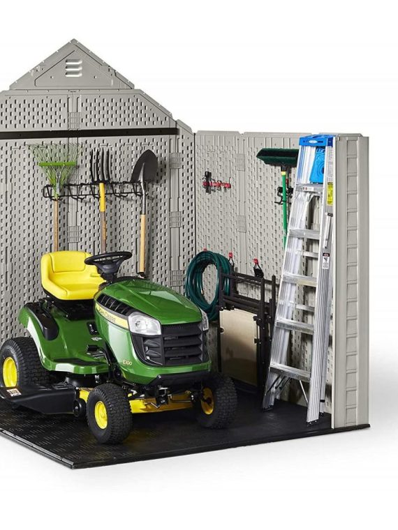 6d81c0cadcd1485da37c5773eba83721 Rubbermaid 7×7 Ft Durable Weather Resistant Resin Outdoor Garden Storage Shed with Windows and Utility Hooks, Sand