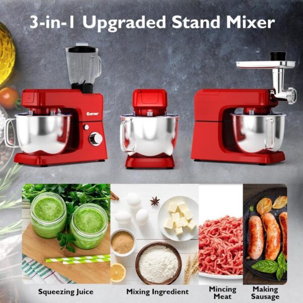 6d912a5afe8c4803bff08abd0764a8b7 3 in 1 Multi-functional 800W Stand Mixer Meat Grinder Blender Sausage Stuffer
