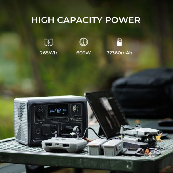 6ddc9a711df849b18608e34b9cf2931c BLUETTI EB3A Portable Generator,600W Solar Generator, 268Wh LiFePO4 Power Station for Camping, Home Use, Emergency