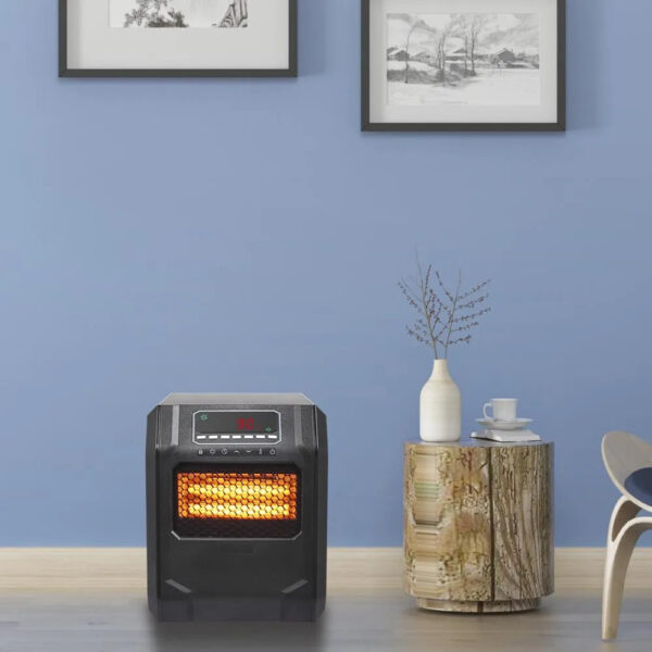 6e3c81e126b64c318211e117af6c6ee4 Portable Space Heater, 750W/1500W Small Infrared Heater w/ Remote, LED Display, 3 WorModes, Safe Electric Heater for Home Office Bedroom with Overheat Protection, 11.58′′ x 9.72′′ x 12′′, Q6153