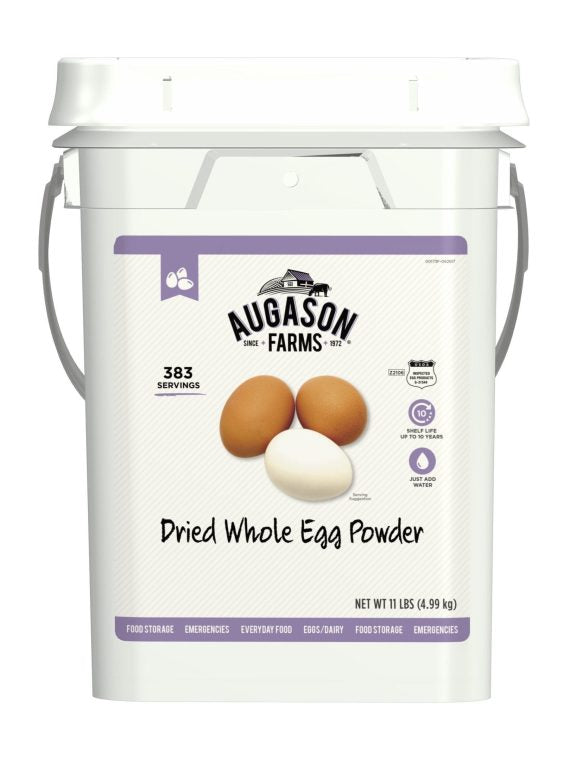 6e861fda1b1c48d78c6609c94d7c8281 Augason Farms Dried Whole Egg Powder Emergency Food Supply 11 Pound 4-Gallon Pail 383 Servings