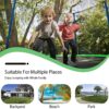 LISUEYNE 12ft Trampoline with Slide and Swing,Recreational Trampoline with Basketball Hoop and Ladder,Outdoor Fitness Trampoline for Kids Adults,1000 LBS Weight Capacity