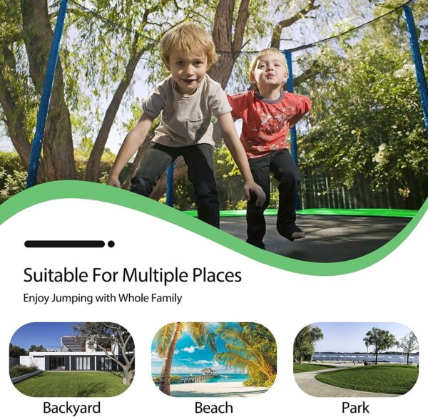 LISUEYNE 12ft Trampoline with Slide and Swing,Recreational Trampoline with Basketball Hoop and Ladder,Outdoor Fitness Trampoline for Kids Adults,1000 LBS Weight Capacity