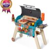 Wooden Luxury Grill, Smoker and Pizza Oven Toy Food Toy for Kids Pretend Cooking