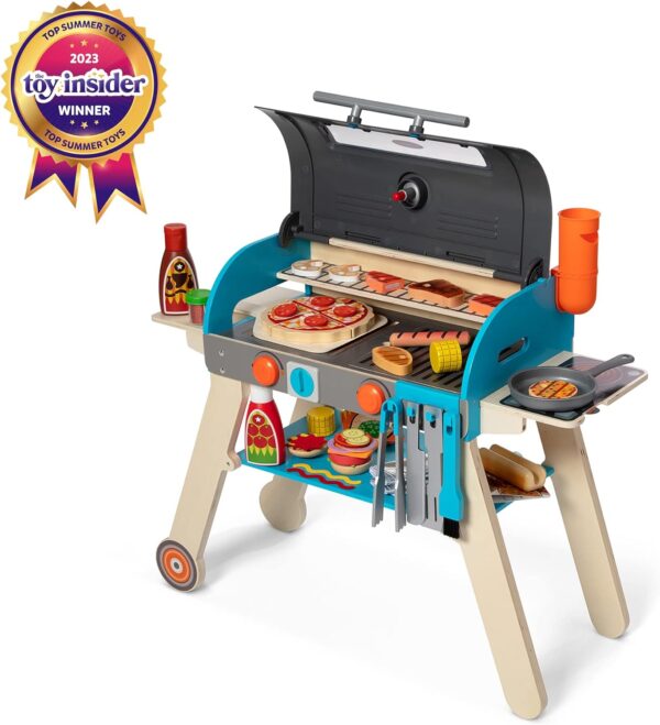 6ef322d896344225b7cf49f910bc3bf3 Wooden Luxury Grill, Smoker and Pizza Oven Toy Food Toy for Kids Pretend Cooking