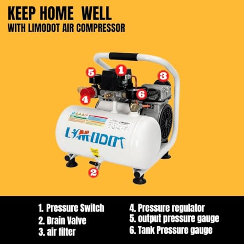 6ef54057d7bf4a3bb6354323892596d6 Limodot Ultra Quiet Air Compressor Portable, 60 dB, Silent and Electric for Car and Bike Tires