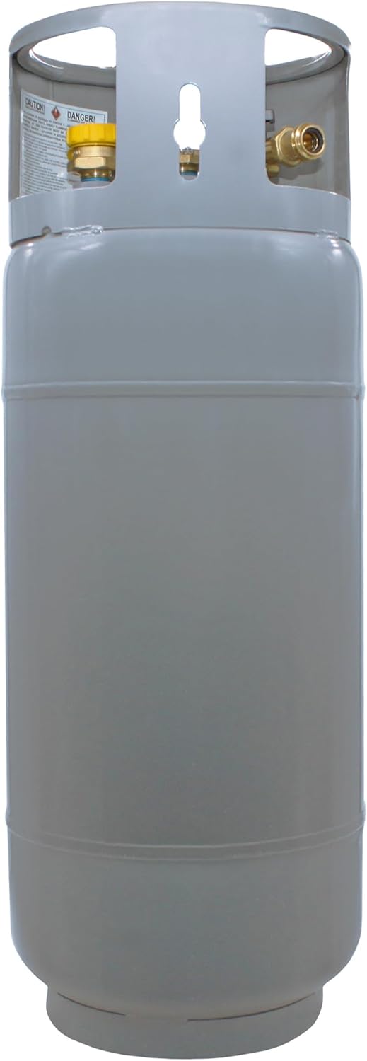 6f3158e5dff4412c9367f7d8123f6eb4 Steel Forklift Propane Tank Cylinder with Built-in Gauge, Gray-Flame King