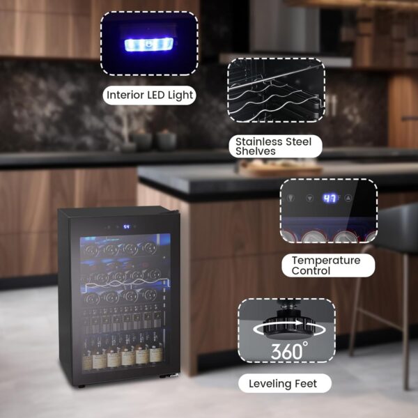 6f5fad5d52844fb982918035ff8fc55b Mini Fridge 130 Can Beverage Refrigerator Cooler, 3.2 Cu.Ft Drink Fridge for Soda Wine Beer, Adjustable Temperature Control for Home Office, Black