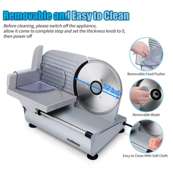 6f6680375e164b5da2c9f2b79f579d08 CUSIMAX Electric Deli Food Slicer with Two Stainless Steel Blades
