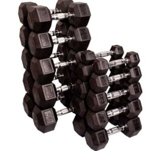 Body-Solid Rubber Coated 5-50 Lb. Hex Dumbbell Set