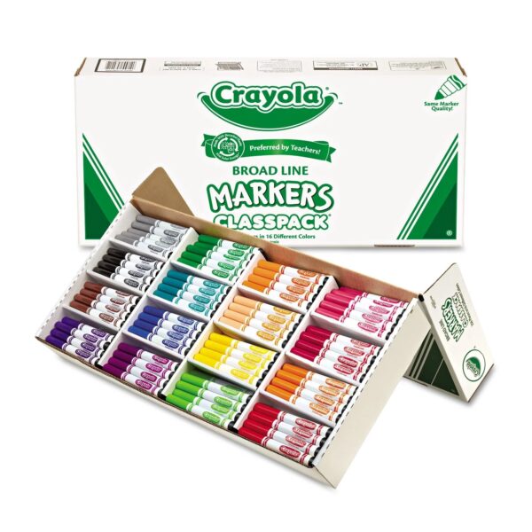 Crayola Bulk Pack Broad Line Markers Bulk, 256 Count Classpack