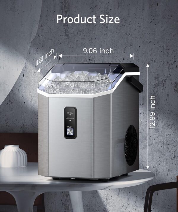 714a6b12066647d1a4387caa3aff2f48 Nugget Ice Makers Countertop, Pebble Ice Makers with Soft Chewable Ice, Ready in 6 Mins, 35lbs/24H, One-Click Operation, Self Cleaning, Portable Ice Maker Machine for Home/Kitchen/RV/Camping