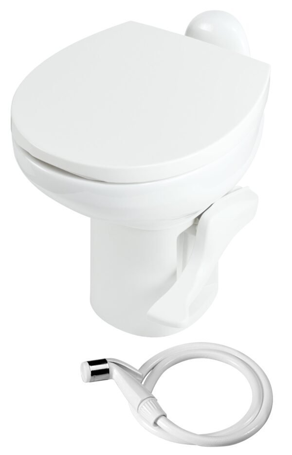 Thetford Aqua-Magic Style II RV Toilet w/ Hand Sprayer, High, White, 42060,17-7/8 x 20 x 15 in