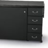 Sewing Cabinet for Sturdy Sewing, Cutting, Quilting, and Crafting with Storage and Airlift, Black Finish