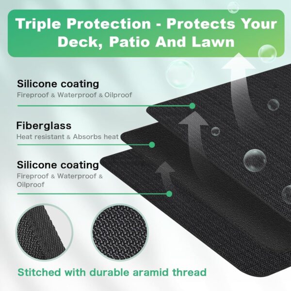 90x52 Inch Under Grill Mat for Outdoor Grill, Fireproof & Waterproof