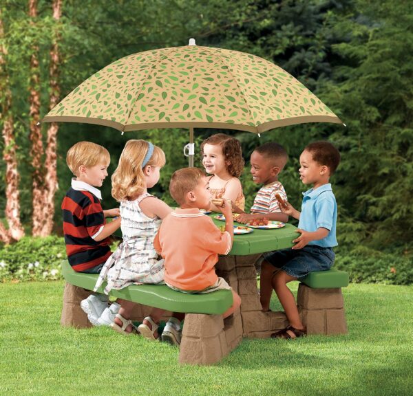 720fef49d8f0450985251c840929c9b4 Step2 Naturally Playful Picnic Table with Umbrella