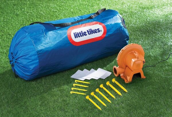 728a6e8952264f2dad7b95c709118d2d Little Tikes Jump 'n Slide Inflatable Bouncer Includes Heavy Duty Blower With GFCI, Stakes, Repair Patches, And Storage Bag, for Kids Ages 3-8 Years