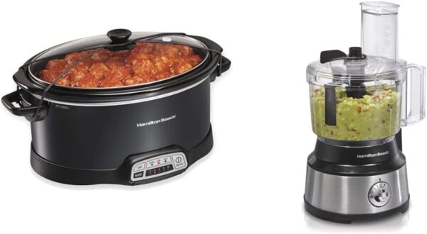 72961e1946aa43d3a93828622ac25ac0 Portable 7-Quart Programmable Slow Cooker with Bowl Scraper, Stainless Steel
