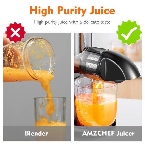 72afa192fac74eb8b23a95ba790020f0 Masticating Juicer Machines, AMZCHEF Slow Cold Press Juicer with Reverse Function