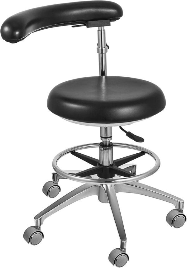 72ec3f8ed6a64001bd59db7c75d10ca7 Medical Dental Stool Dentist Chair with 360 Degree Rotation Armrest PU Leather Assistant Stool Chair Height Adjustable Doctor Chair