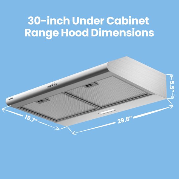 73b0c1f2d5db4788bbfc709301691e6d Comfee 30 inch Under Cabinet Ducted/Ductless Convertible Slim Vent Durable Stainless Steel Kitchen Reusable Filter