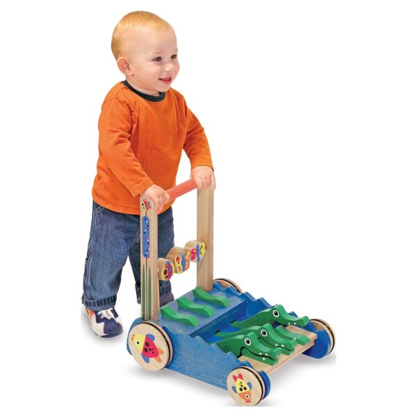 7474e4c5f85f4f67b05da2e5e2124cf4 Deluxe Chomp and Clack Alligator Wooden Push Toy and Activity Walker