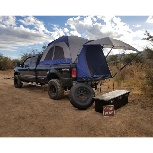 Napier Sportz Compact Short Truck Bed 2 Person Camping Tent w/ Sun Awning, Blue