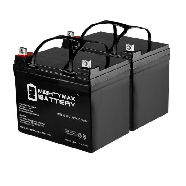 74b5b7efb97c40a7a886447021889dc8 MIGHTY MAX BATTERY ML35-12 - 12V 35AH Battery for Pride Jazzy Select Electric Wheelchair - 2 Pack MAX3437160