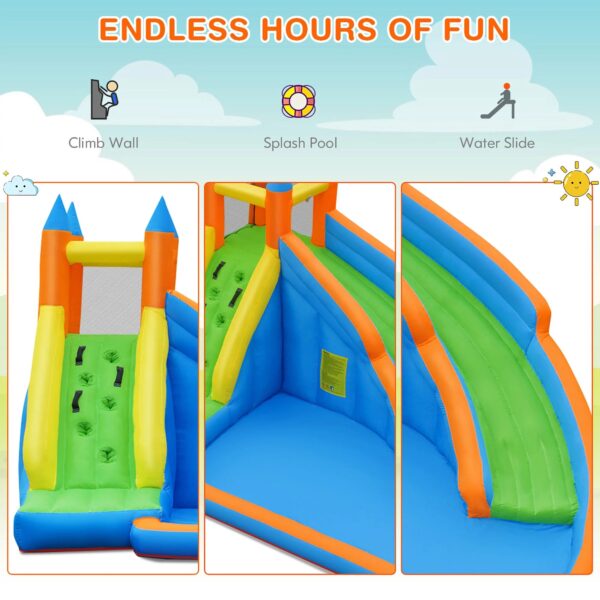 7585e004e42240f4acad669ff2258f7c Costway Inflatable Water Slide Mighty Bounce House Castle Splash Pool without Blower