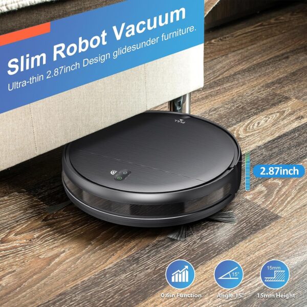 75b747070f5e474b96e48908d291f0c8 Robot vacuum and mop combo, robot vacuum with schedule, 2-in-1 robot vacuum with water tank and dustbin, self-charging, slim, perfect for hard floors, pet hair, carpets