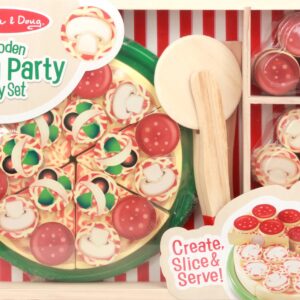 Melissa & Doug Wooden Pizza Party Play Food Set With 36 Toppings