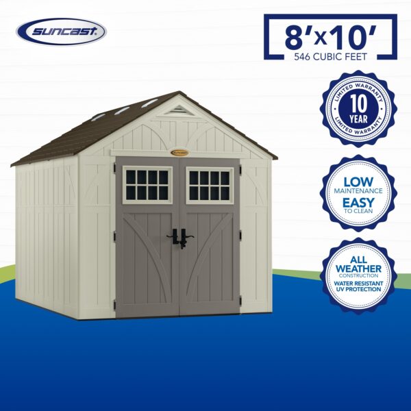 7668b42af68d4033a134338951c4a2d2 Suncast 8 x 10 ft. Metal and Resin Storage Shed, Vanilla