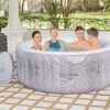 Bestway SaluSpa Fiji AirJet Large Round 2 to 4 Person Inflatable Hot Tub Portable Outdoor Spa with 120 AirJets and EnergySense Cover, Grey