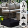 15ft Double Sided Patio Umbrella with Solar Lights, Outdoor Large Umbrellas with Crank Handle and 36 LED Lights, Rectangular Market Umbrella with Base Included for Deck Pool Shade