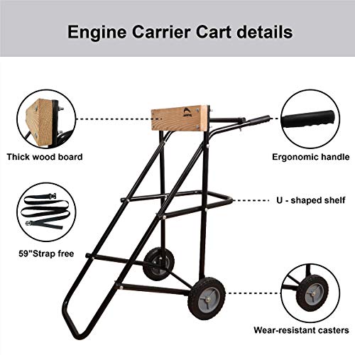770148579c124d5b9bb53c565b935c89 LEADALLWAY Boat Motor Stand, Heavy Duty Pro Outboard Engine Carrier Cart Dolly