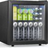 Mini Fridge 130 Can Beverage Refrigerator Cooler, 3.2 Cu.Ft Drink Fridge for Soda Wine Beer, Adjustable Temperature Control for Home Office, Black