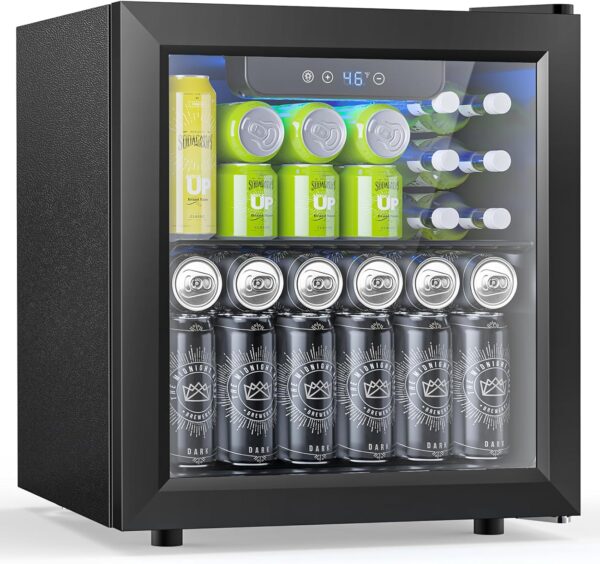 771ca64f6bf54c1ea602792aaa3895ed Mini Fridge 130 Can Beverage Refrigerator Cooler, 3.2 Cu.Ft Drink Fridge for Soda Wine Beer, Adjustable Temperature Control for Home Office, Black
