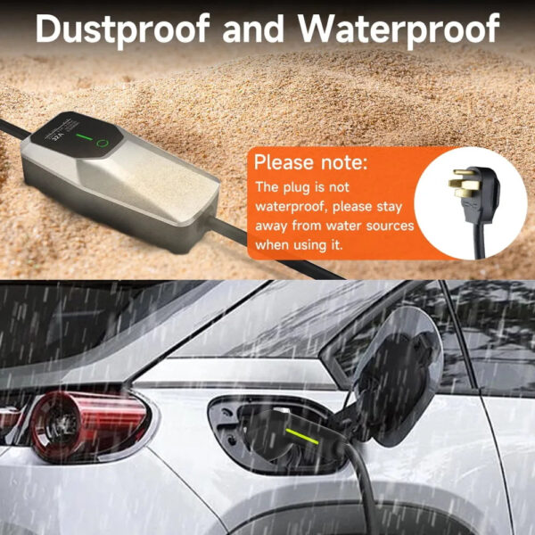 779bb82f45254e7d966b9add316922f6 32 Amp Level 1&2 Portable EV Charger ,26FT Cable NEMA 14-50 Plug for Electric Car Home Charging Station 7.68KW