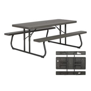 Lifetime 6 Foot Folding Picnic Table, Brown, 60105