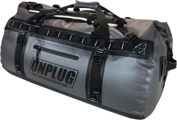 77b9ecb140324c44ab2b906c7a4f2335 UNPLUG Ultimate Adventure Bag -1680D Heavy Duty Waterproof Travel Duffel Bags for Camping, Motorcycle Dry Bag, Waterproof Bags for Boating, Waterproof Duffle Backpack,Tactical Duffle Bag