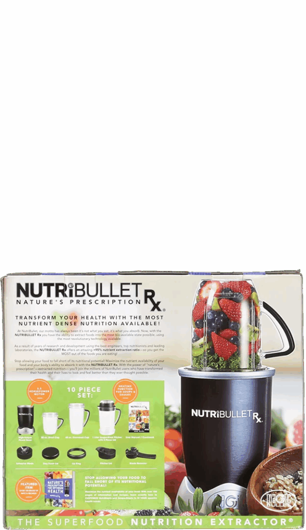 Magic Bullet Nutribullet RX Blender Smart Technology with Auto Start and Stop - 10 Piece Set
