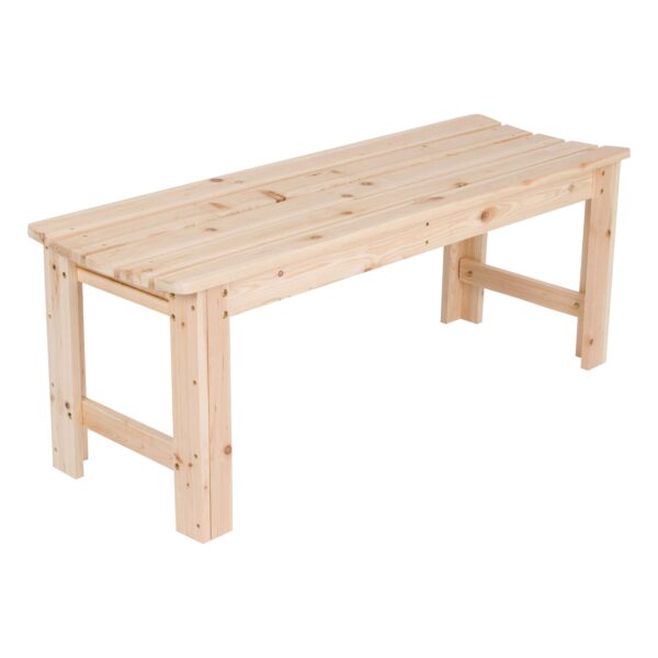 Shine Company 4 Ft. Backless Wooden Garden Bench, Natural