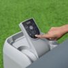 4 to 6 Person Inflatable Hot Tub Square Portable Outdoor Spa with 114 Soothing AirJets and Insulated Cover, Gray-Coleman
