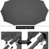 15ft Patio Umbrella with Solar Lights, Large Double Umbrella Outdoor, Rectangle 180''x106'' Umbrellas with 156 PCS LED Lights and Crank Handle for Backyard Deck Pool Shade in Black(1.9" Pole)