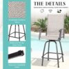 Vongrasig 2 Piece Patio Swivel Bar Chairs