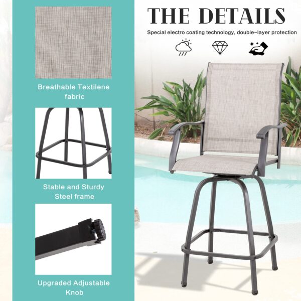 7879a20dc4c6418e95c88a8cd8596c59 Vongrasig 2 Piece Patio Swivel Bar Chairs