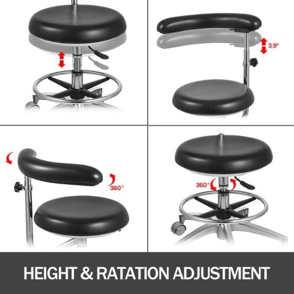 787e1077087748b6afb9814f524e4b5f Medical Dental Stool Dentist Chair with 360 Degree Rotation Armrest PU Leather Assistant Stool Chair Height Adjustable Doctor Chair