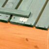 Badger Basket Covered Convertible Cedar Sandbox with Two Bench Seats - Natural/Green