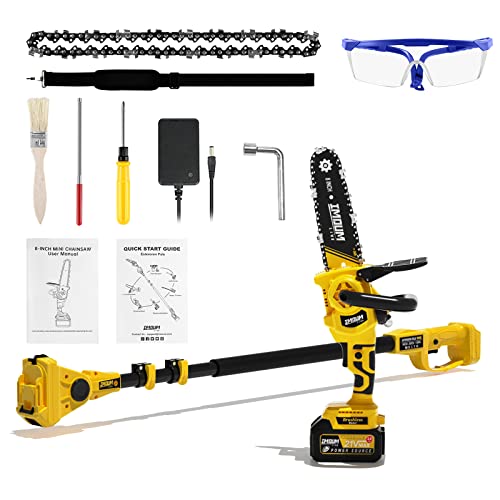 78d2bd13ac1b4ad49f1ef727d87f08e4 2-in-1 Brushless Pole Saw & Mini Chainsaw, IMOUMLIVE 8" Cutting Cordless Power Pole Saw for Wood Cutting, Trimming