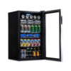 NewAir - 126-Can Beverage Cooler with Adjustable Shelves and 7 Temperature Settings for Kitchen, Game Room, and Home Office - Stainless Steel